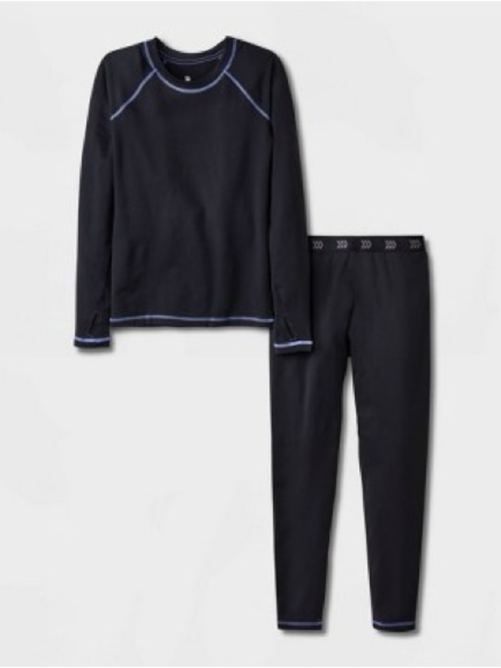 Girls all in motion Black thermal set long sleeve and pants medium 7/8